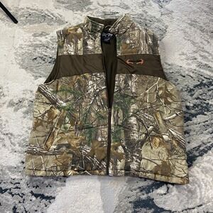 Realtree Puffer Vest Men XL (46-48) Xtra Camouflage Cotton Fleece Lined Full Zip